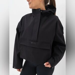 Aim’n Waterproof Black Cropped Hooded Anorak Jacket size Small classic design